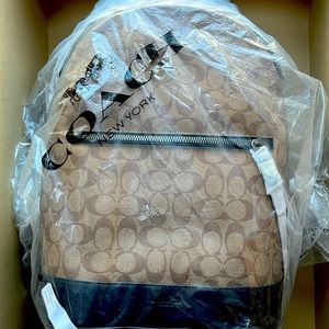 New. Coach West Backpack in Signature Canvas